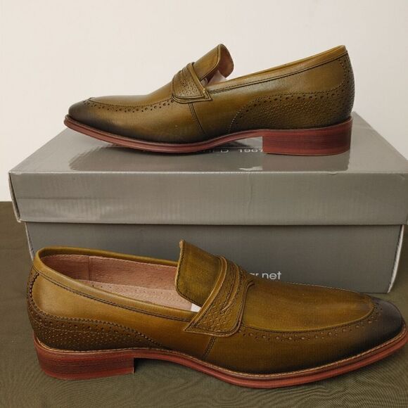 GIOVANNI MEN'S LEATHER DRESS SHOE SLIP ON LOAFER. - Picture 2 of 8